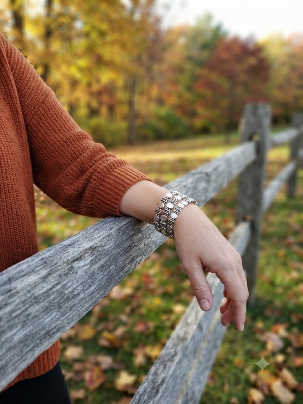 Women's Silver Multi-Row Stretch Bracelet